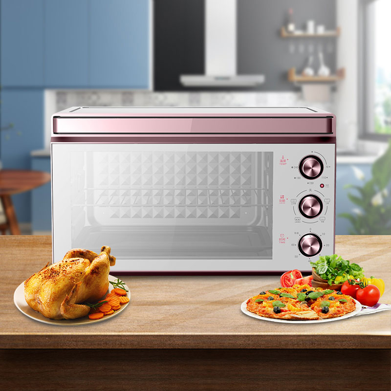 Horno eléctrico de doble puerta de vidrio 45l 