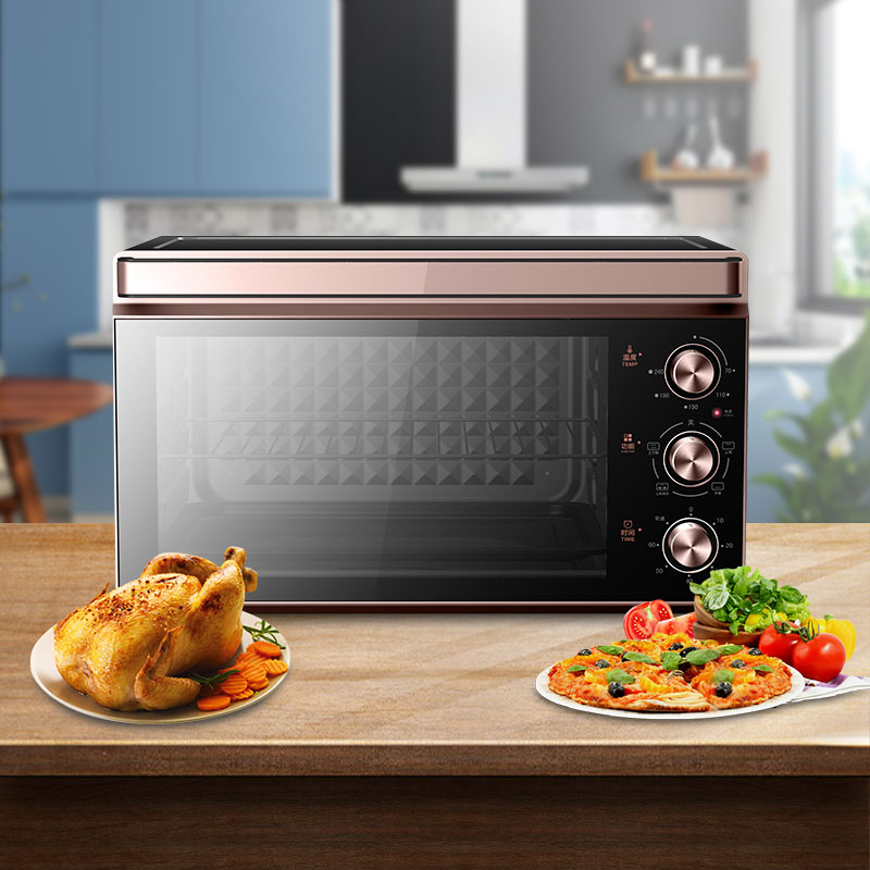 Horno eléctrico de doble puerta de vidrio 45l 